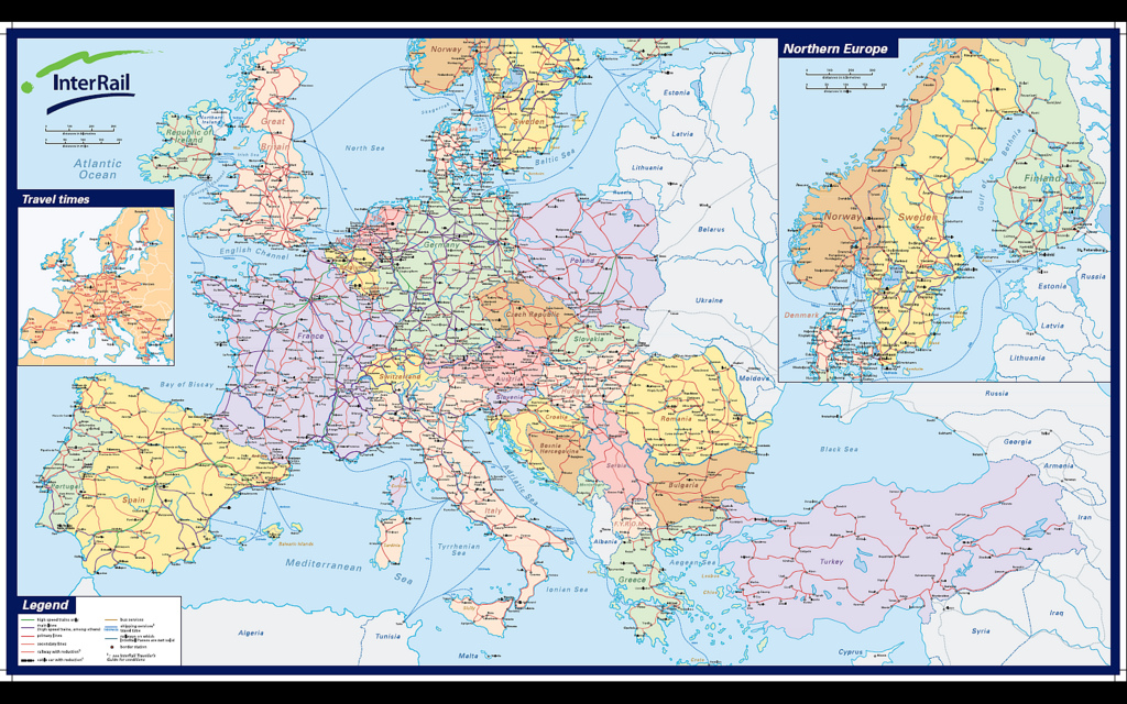 2021 Interrail Map of Europe - Click on Image for 2021 Interrail Map of Europe